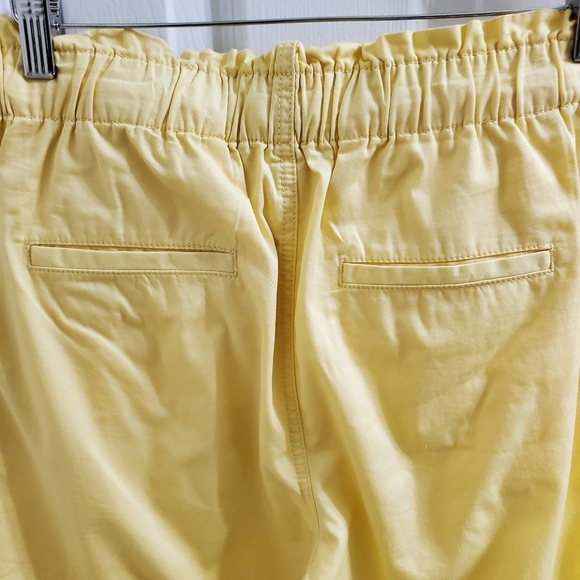LOFT Cotton Poplin Yellow Tie Front Pants Sz Med - Picture 5 of 6